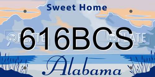 616BCS Alabama License Plate