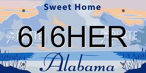 616HER Alabama License Plate