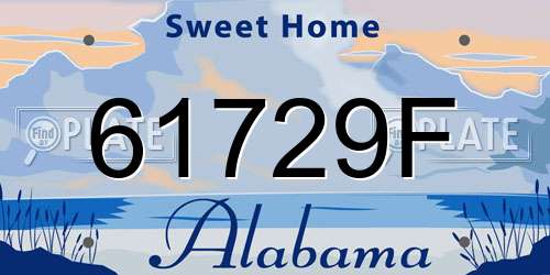 61729F Alabama License Plate
