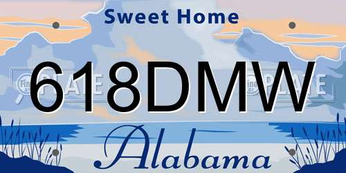 618DMW Alabama License Plate