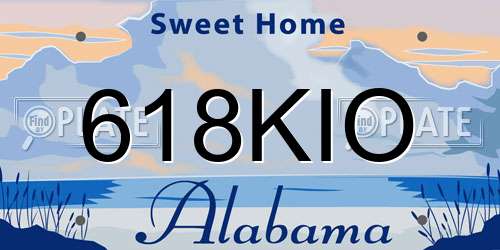 618KIO Alabama License Plate