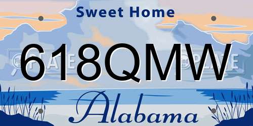 618QMW Alabama License Plate