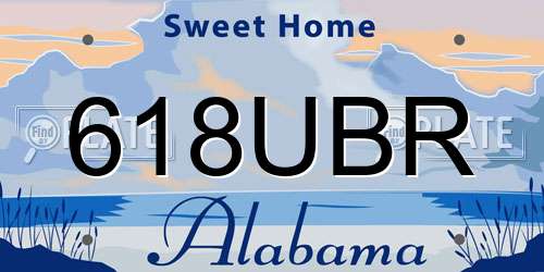 618UBR Alabama License Plate