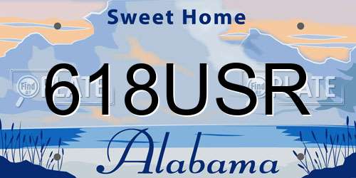 618USR Alabama License Plate
