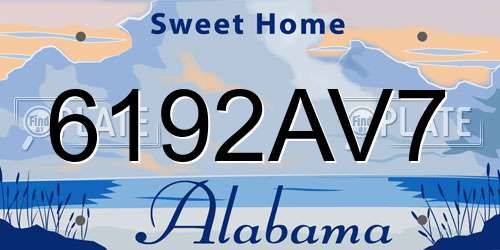6192AV7 Alabama License Plate