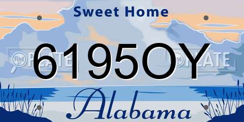 6195OY Alabama License Plate