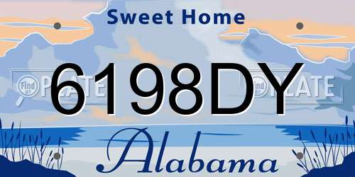 6198DY Alabama License Plate