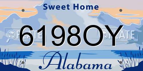 6198OY Alabama License Plate