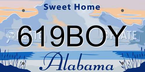 619BOY Alabama License Plate