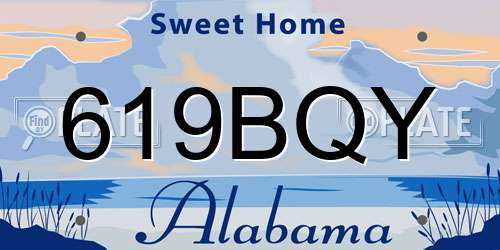 619BQY Alabama License Plate