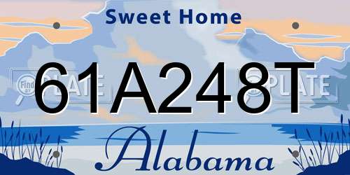 61A248T Alabama License Plate