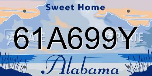 61A699Y Alabama License Plate