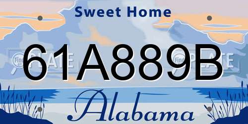 61A889B Alabama License Plate