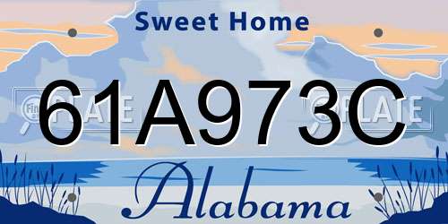 61A973C Alabama License Plate