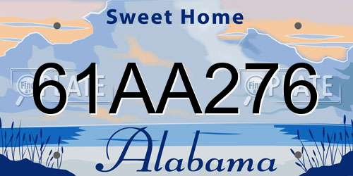 61AA276 Alabama License Plate