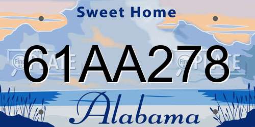 61AA278 Alabama License Plate