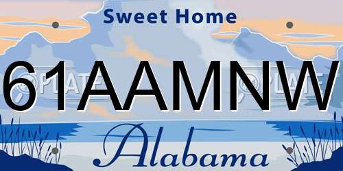 61AAMNW Alabama License Plate