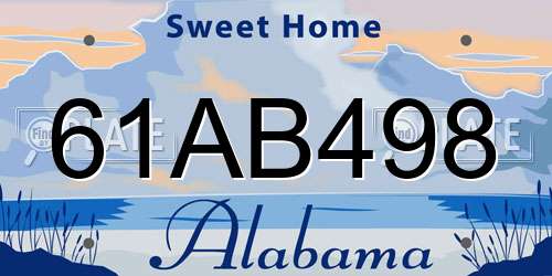 61AB498 Alabama License Plate