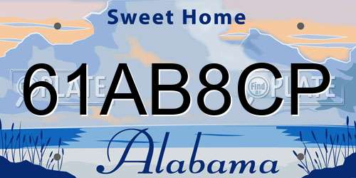 61AB8CP Alabama License Plate
