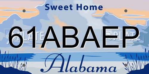61ABAEP Alabama License Plate