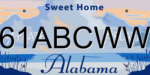 61ABCWW Alabama License Plate
