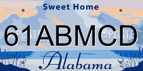 61ABMCD Alabama License Plate