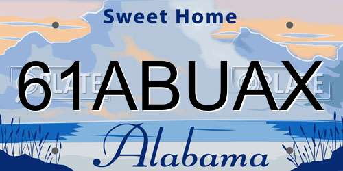61ABUAX Alabama License Plate