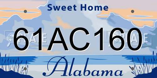 61AC160 Alabama License Plate