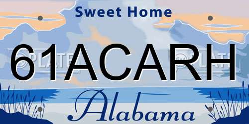61ACARH Alabama License Plate