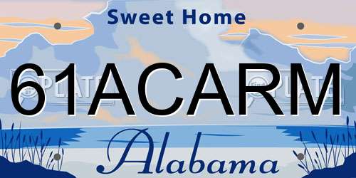61ACARM Alabama License Plate