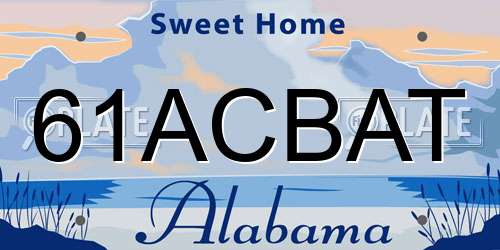 61ACBAT Alabama License Plate