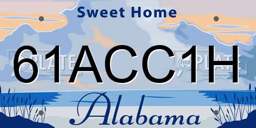 61ACC1H Alabama License Plate