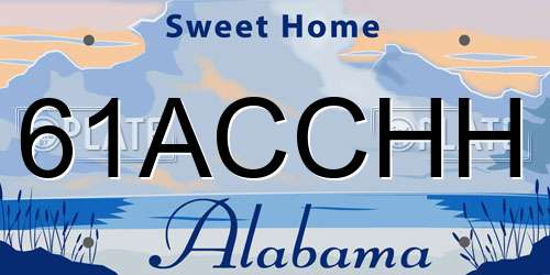 61ACCHH Alabama License Plate