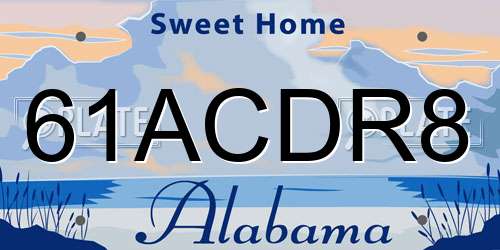61ACDR8 Alabama License Plate