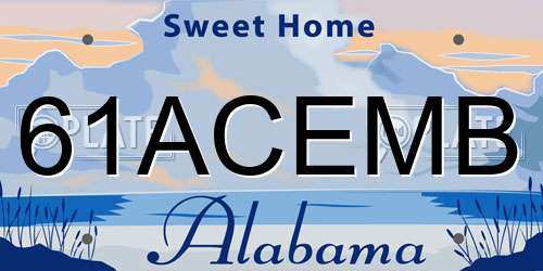 61ACEMB Alabama License Plate