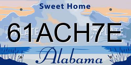 61ACH7E Alabama License Plate