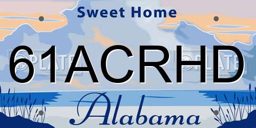 61ACRHD Alabama License Plate