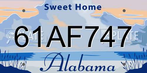 61AF747 Alabama License Plate