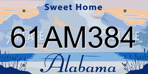 61AM384 Alabama License Plate