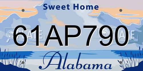 61AP790 Alabama License Plate