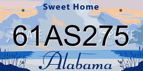 61AS275 Alabama License Plate