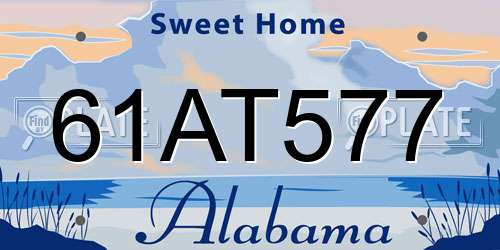 61AT577 Alabama License Plate
