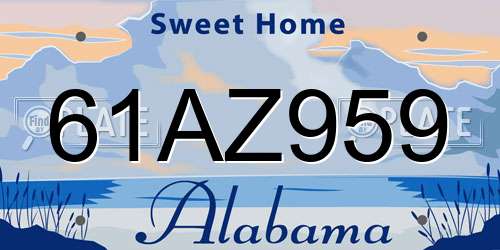 61AZ959 Alabama License Plate