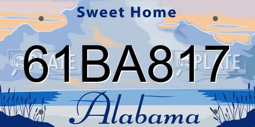 61BA817 Alabama License Plate