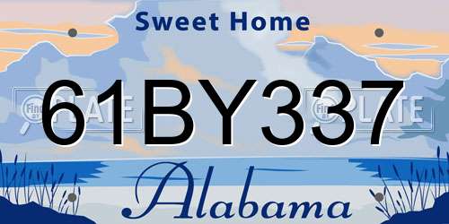 61BY337 Alabama License Plate