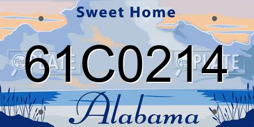 61C0214 Alabama License Plate