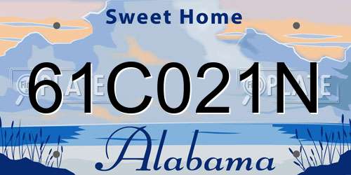 61C021N Alabama License Plate