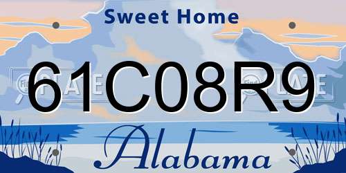 61C08R9 Alabama License Plate