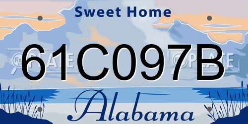 61C097B Alabama License Plate