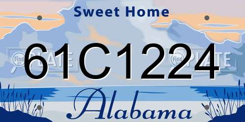 61C1224 Alabama License Plate